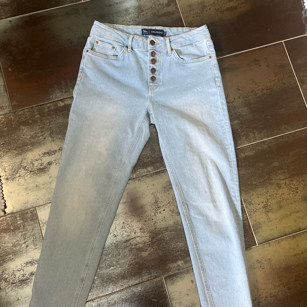 Boden Girlfriend Button ajeans light wash cropped 4R